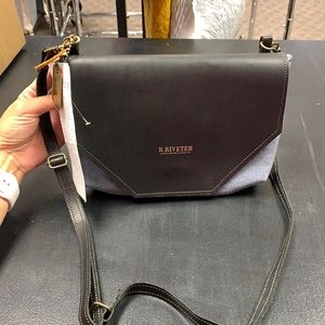 R.Riveter purse; blue and black